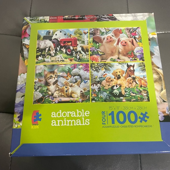 Adorable animals Four 100 piece puzzles New in box - Picture 2 of 2